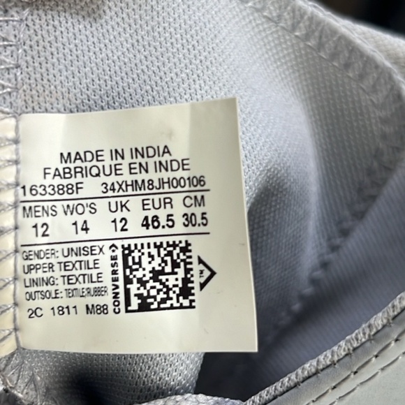 Converse Gray High Top Sneakers Size 12 - Picture 10 of 10